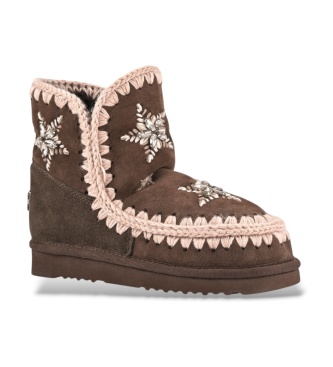 Mou Botas de Pele Eskimo 18 Estrelas e diamantes marrom
