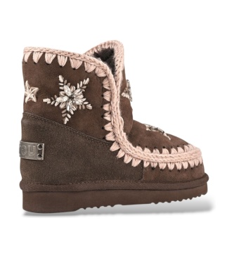 Mou Botas de Pele Eskimo 18 Estrelas e diamantes marrom