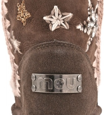 Mou Botas de Pele Eskimo 18 Estrelas e diamantes marrom