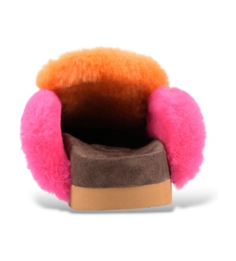 Mou Winter Bio Overstitching ruskinde mules i brun