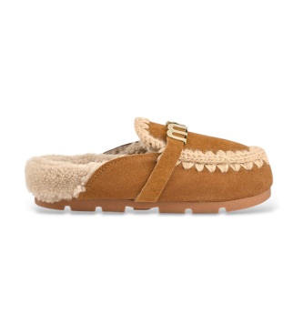 Mou Mules in crosta Winter Bio Slide Logo marrone