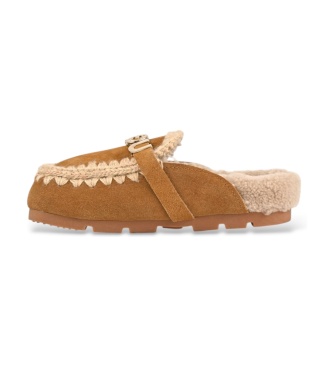 Mou Mules in crosta Winter Bio Slide Logo marrone