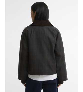 Barbour Chaqueta de algodón encerado Arlene Checked Wax verde