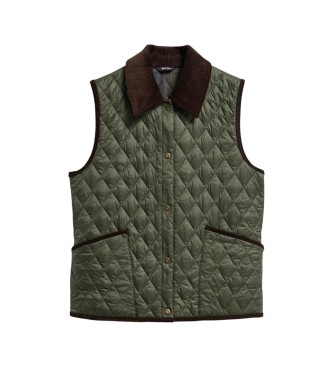 Barbour Chaleco Darwen Quilted verde oliva