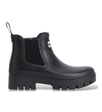 Barbour Black Halton Chelsea Welly boots