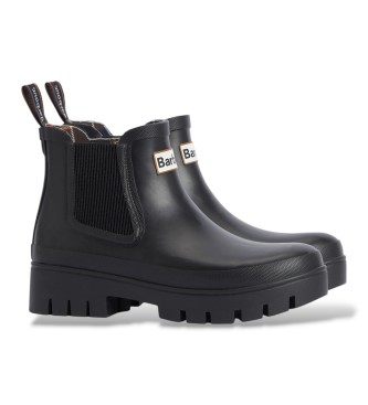 Barbour Black Halton Chelsea Welly boots