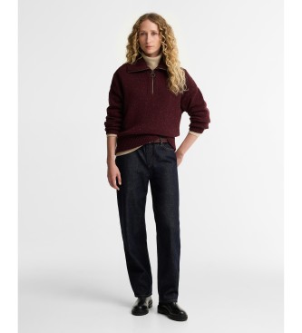 Barbour Jersey Lavensdale Half Zip Fleck burdeos