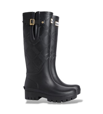 Barbour Botas Leighton Tartan Tall Welly negro