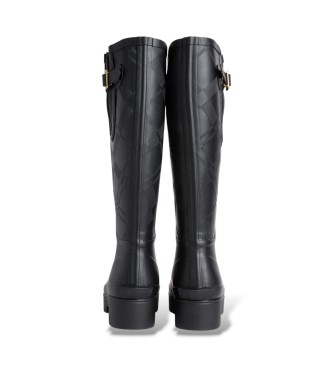 Barbour Botas Leighton Tartan Tall Welly negro