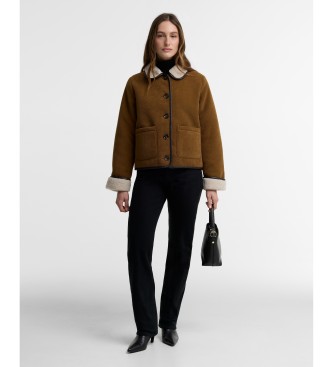 Barbour Chaqueta de pana Penny Fleece marrón