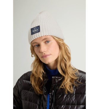 Woolrich Gorro Fine Merinos Logo bege