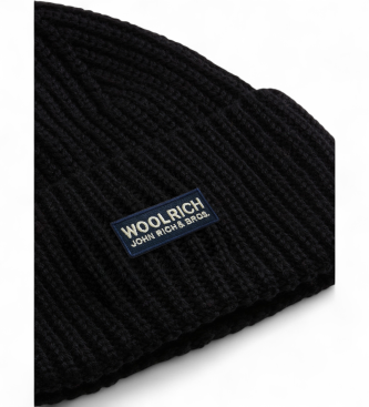 Woolrich Gorro Fine Merinos Logo preto