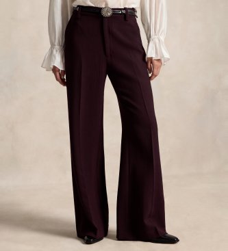 Polo Ralph Lauren Pantalon Beaton en crêpe de laine grenat