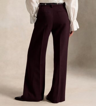Polo Ralph Lauren Pantalon Beaton en crêpe de laine grenat