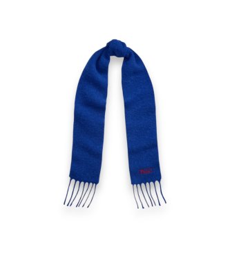 Polo Ralph Lauren Sciarpa in misto lana con frange blu