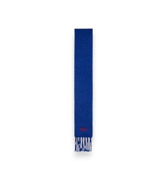 Polo Ralph Lauren Sciarpa in misto lana con frange blu