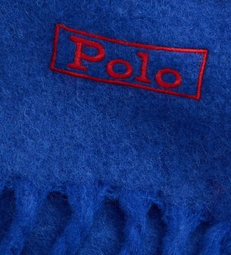 Polo Ralph Lauren Sciarpa in misto lana con frange blu