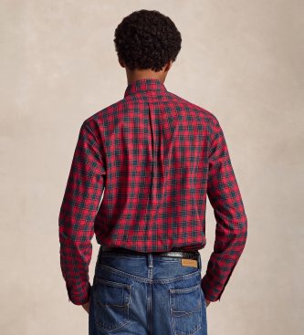Polo Ralph Lauren Camisa de sarga Custom Fit con cuadros rojo
