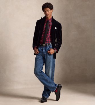 Polo Ralph Lauren Camisa de sarga Custom Fit con cuadros rojo