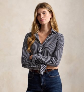 Polo Ralph Lauren Camisa oxford de algodão com riscas marinho
