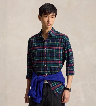 Polo Ralph Lauren Camisa de sarga técnica Custom Fit verde