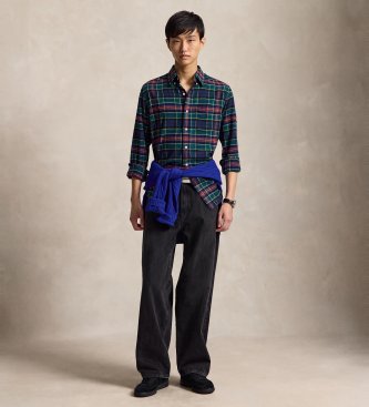 Polo Ralph Lauren Camisa de sarga técnica Custom Fit verde
