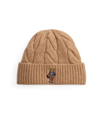 Polo Ralph Lauren Brun uldblandingshue med Polo Bear