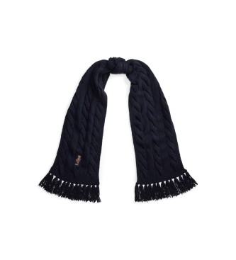 Polo Ralph Lauren Sciarpa a punto trecce con Polo Bear blu marino