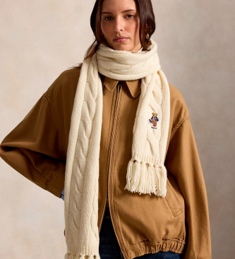 Polo Ralph Lauren Sciarpa a trecce con Polo Bear beige