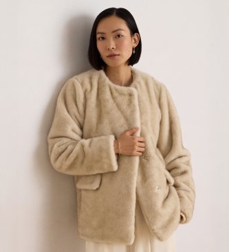 Lauren Ralph Lauren Casaco de pelo sintético bege