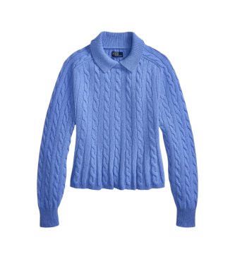 Polo Ralph Lauren Pullover aus Wolle und Kaschmir mit blauem Peplum