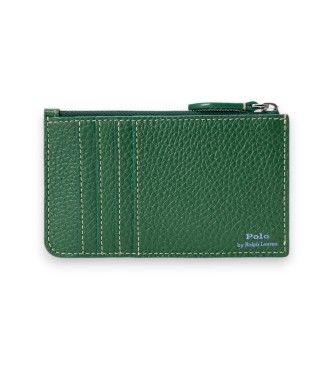 Polo Ralph Lauren Porta-cartões de couro Polo Play verde