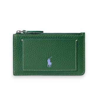 Polo Ralph Lauren Porta-cartões de couro Polo Play verde