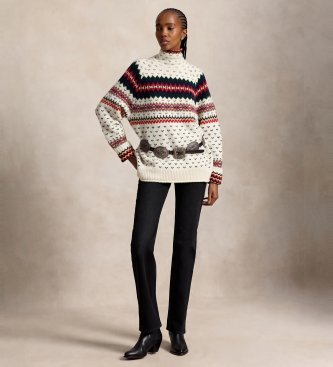Polo Ralph Lauren Fair-Isle-Pullover aus Wollmischung in Cremeweiß