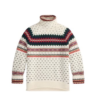 Polo Ralph Lauren Fair-Isle-Pullover aus Wollmischung in Cremeweiß