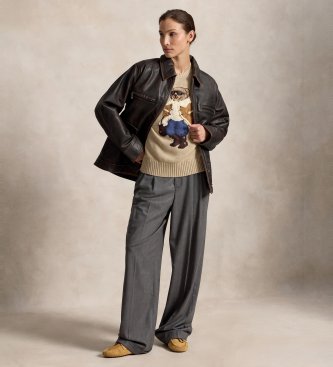 Polo Ralph Lauren Trui met winterse Polo Bear beige