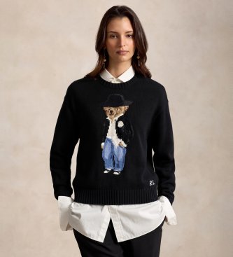 Polo Ralph Lauren Baumwollpullover mit schwarzem Polo Bear
