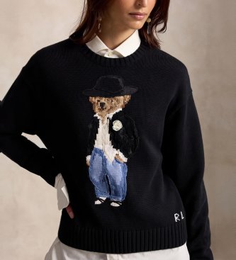 Polo Ralph Lauren Baumwollpullover mit schwarzem Polo Bear