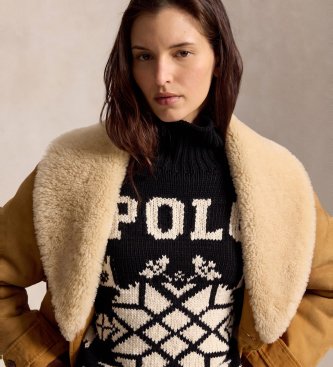 Polo Ralph Lauren Wollpullover mit schwarzem Rollkragen