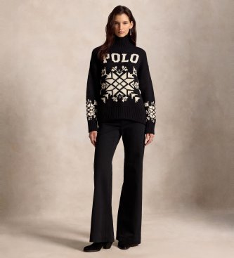 Polo Ralph Lauren Wollpullover mit schwarzem Rollkragen