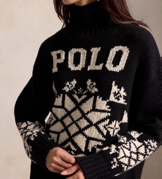 Polo Ralph Lauren Wollpullover mit schwarzem Rollkragen
