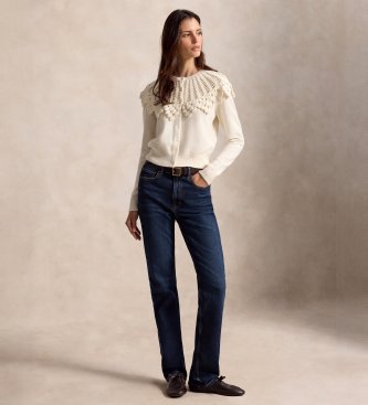 Polo Ralph Lauren Gehaakt vest van wol en alpaca in crèmewit