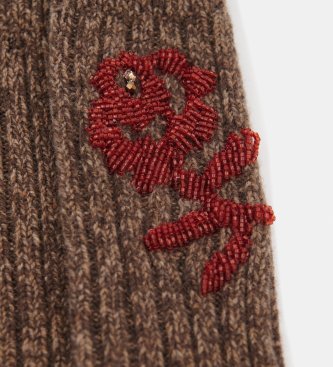 Essentiel Antwerp Klover Socken mit Stickerei, braun