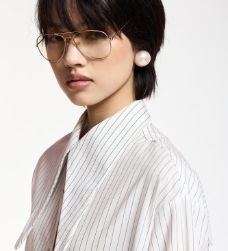 Essentiel Antwerp Chemise à col lavallière Kacao blanc cassé