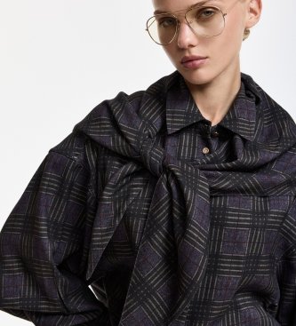Essentiel Antwerp Chemise Oversize avec Foulard Kiss gris, noir