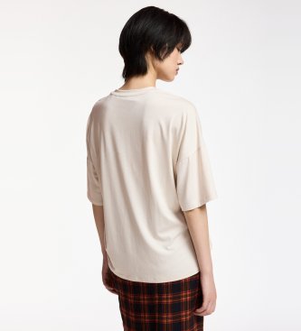 Essentiel Antwerp Tee-shirt avec broche Kuba blanc cassé