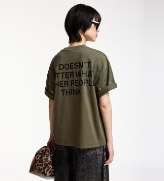 Essentiel Antwerp Groen Kourse Tachuelas T-shirt