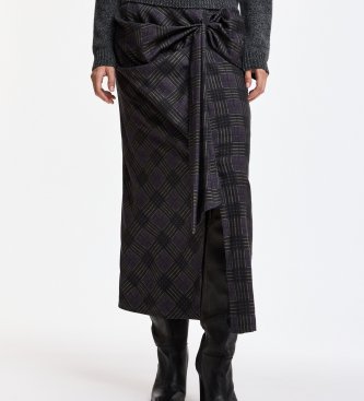 Essentiel Antwerp Saia midi drapeada Karm preta