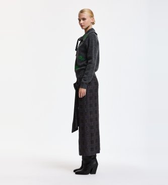 Essentiel Antwerp Saia midi drapeada Karm preta