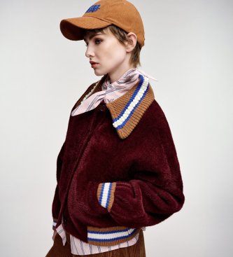 Essentiel Antwerp Casquette en velours côtelé Logo Kainor marron